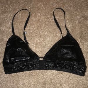 Faux leather bralette top